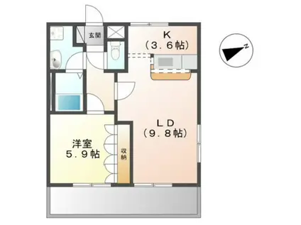 SAKURA CITY(1LDK/1階)の間取り写真
