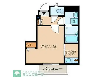 ピノーラ(1K/1階)の間取り写真