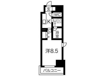 リシュドール名駅南(1K/9階)の間取り写真