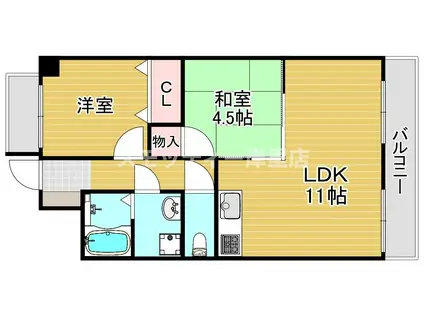 レオ住之江公園(2LDK/2階)の間取り写真