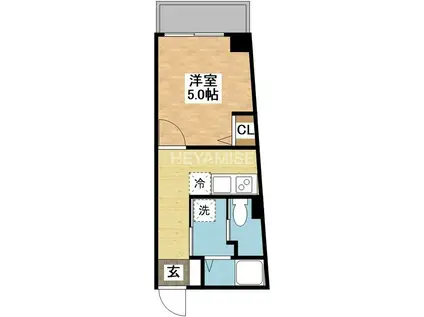 デ・クメール宝町(1K/3階)の間取り写真