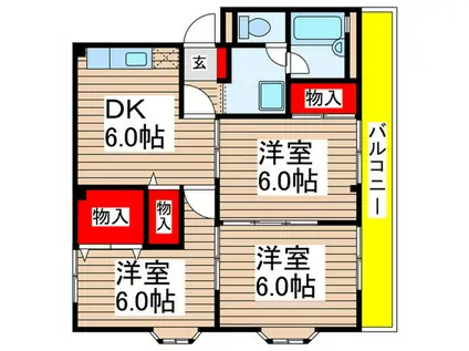 レジデンス齊藤(3DK/1階)の間取り写真