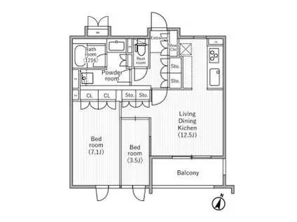 NIDO SAKURAGAOKA ニドサクラガオカ(2LDK/2階)の間取り写真