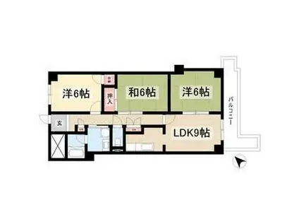 マリポーサ上田(3LDK/3階)の間取り写真