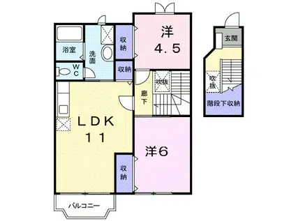 ラ・フィエルテII(2LDK/2階)の間取り写真