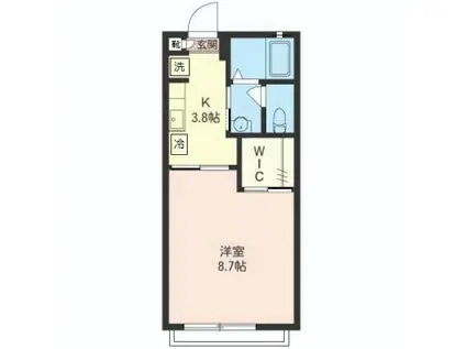 YOU壱番館(1K/2階)の間取り写真