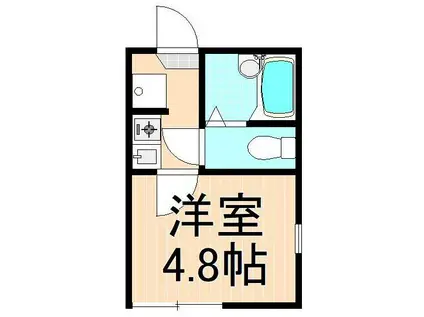 クレール西新井(1K/2階)の間取り写真