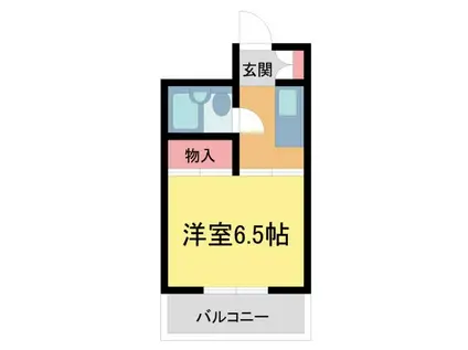 ハイツ白井(1K/3階)の間取り写真