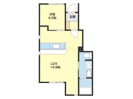 カーサ ビアンコ(1LDK/1階)の間取り写真