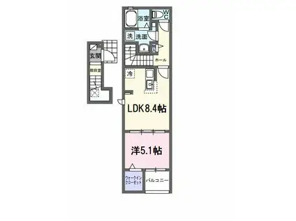 グレイス横根(1LDK/2階)の間取り写真