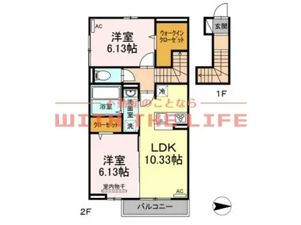 D-ROOM PLUM(2LDK/2階)の間取り写真