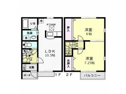 カーサ・アンジェロ(2LDK/1階)の間取り写真