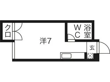 広西コーポ(ワンルーム/1階)の間取り写真