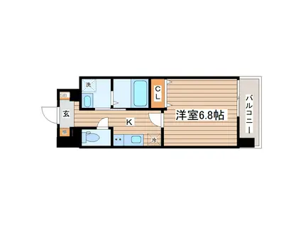 APPLEみやぎの(1K/5階)の間取り写真