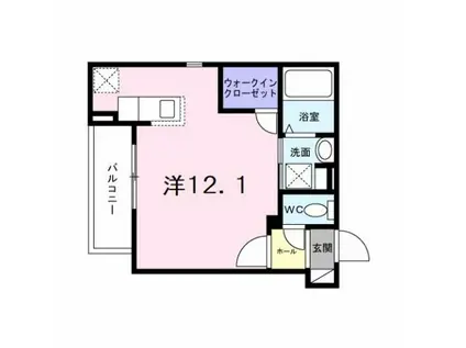 ヒカルサ神戸王塚台I(ワンルーム/3階)の間取り写真