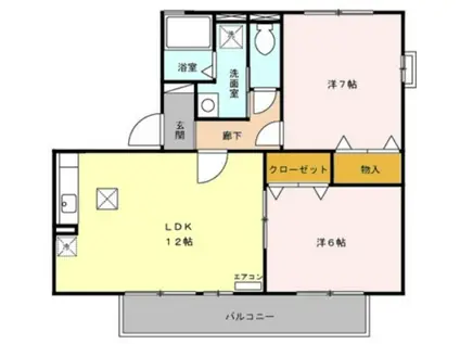 ルミエール(2LDK/1階)の間取り写真