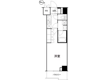 ルーブル方南町弐番館(1K/4階)の間取り写真