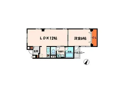 広崎マンション(1LDK/3階)の間取り写真