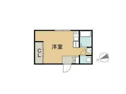 スタジオシスター(ワンルーム/2階)の間取り写真