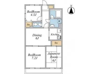 ジョイホームズII(3DK/1階)の間取り写真