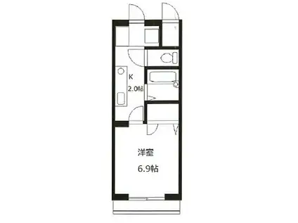 BLOOM(1K/2階)の間取り写真