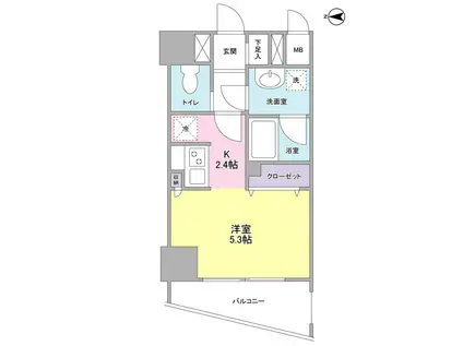 プレディアスタイル横濱沢渡(1K/5階)の間取り写真