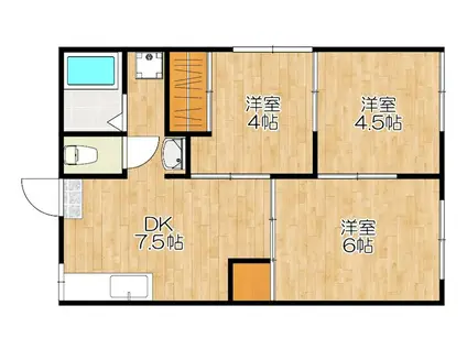 コスモハイツ城山 B棟(3DK/1階)の間取り写真