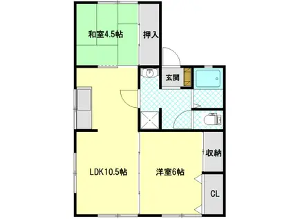 コーポなかがや(2LDK/1階)の間取り写真