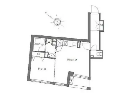 FLUFFY日本橋浜町(1LDK/7階)の間取り写真