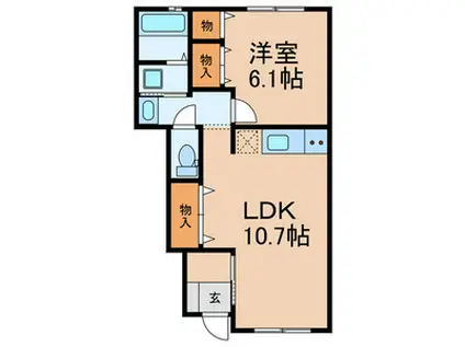 ウインドハイム(1LDK/1階)の間取り写真