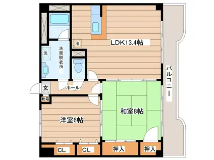エクセレンスMARUZEN(2LDK/10階)の間取り写真