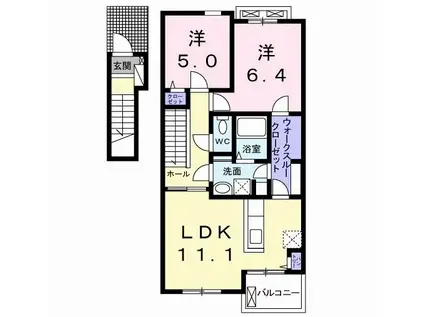 名鉄三河線 上挙母駅 徒歩43分 2階建 築13年(2LDK/2階)の間取り写真