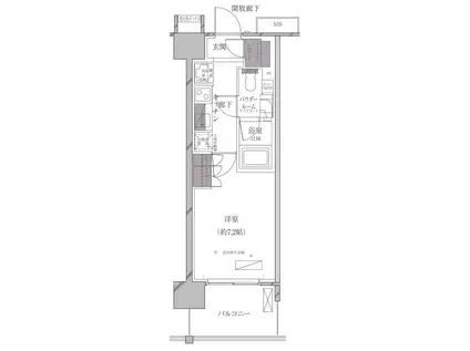 A-STANDARD芝浦(1K/3階)の間取り写真