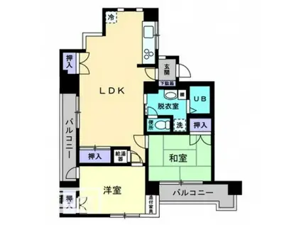 ドリームスクェアーかやまち(1DK/2階)の間取り写真