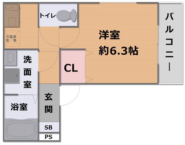 ルミエール梛(1K/1階)の間取り写真