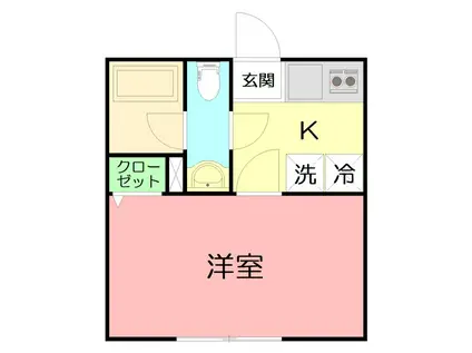 ブライトテラス藤沢(1K/3階)の間取り写真