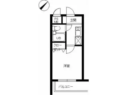 スカイコート宮崎台第4(1K/1階)の間取り写真