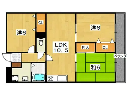 PARK SIDE SQUARE(3LDK/4階)の間取り写真