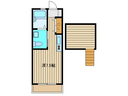サウススプリング(1K/2階)の間取り写真