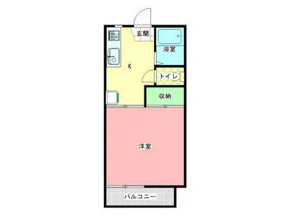 みどりハイツ(1K/2階)の間取り写真