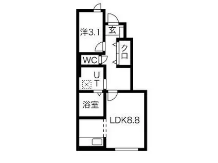 INFINITY YONEZAWA(1LDK/1階)の間取り写真