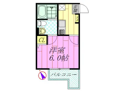 リアン浦安(1K/2階)の間取り写真