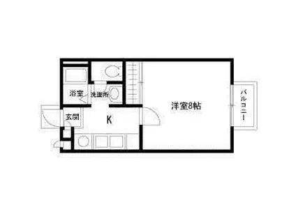 ガーデンコート日吉ウエスト(1K/1階)の間取り写真