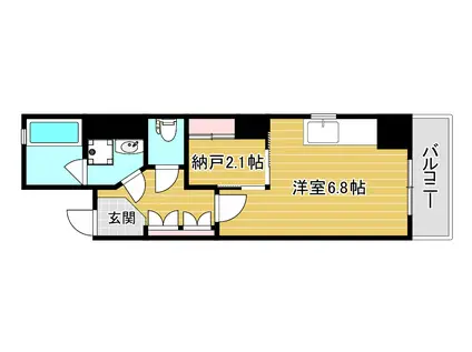 レクシア九条DUO(1DK/7階)の間取り写真