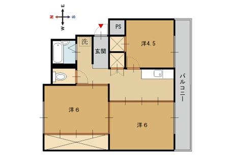 ヴィラナリー舞鶴(3K/3階)の間取り写真