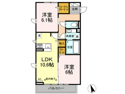 D-ROOMさくら(2LDK/1階)の間取り写真