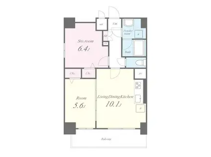 カーサ フェリーチェ(1SLDK/8階)の間取り写真