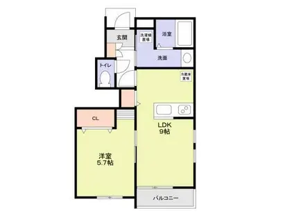 PREGIO吉祥寺H(1LDK/1階)の間取り写真