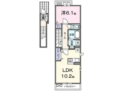 メゾンドC.W II(1LDK/2階)の間取り写真