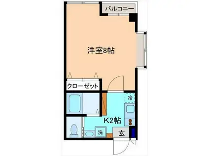 ノースヴィレッジIII(1K/1階)の間取り写真